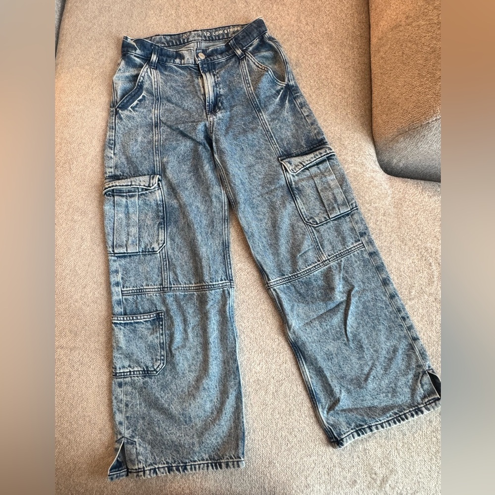 GAP Girls Relaxed Blue Cargo Jeans